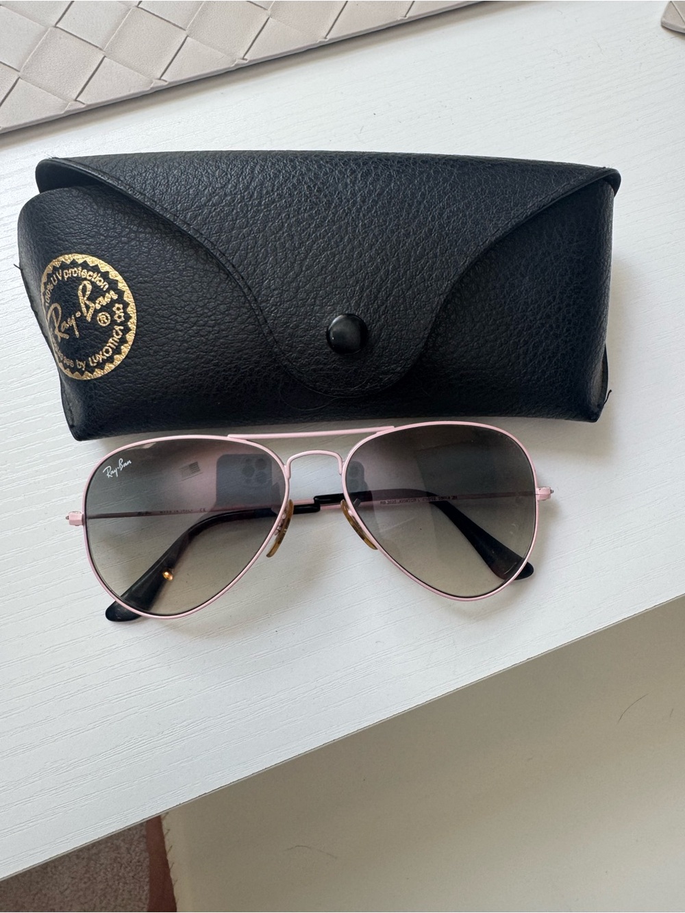 JUNIOR Ray-Ban Pink Frame Gradient Gray Aviator Sunglasses